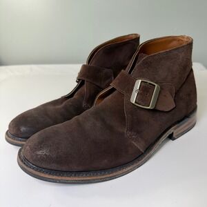 Walk-Over Mens‎ Suede Monk Strap Chukka Boots Brown Leather Made in USA 10 M